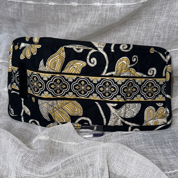 Vera Bradley Yellow Bird Pattern Small Euro Tri Fold Wallet Designer EUC Velcro - Picture 10 of 14
